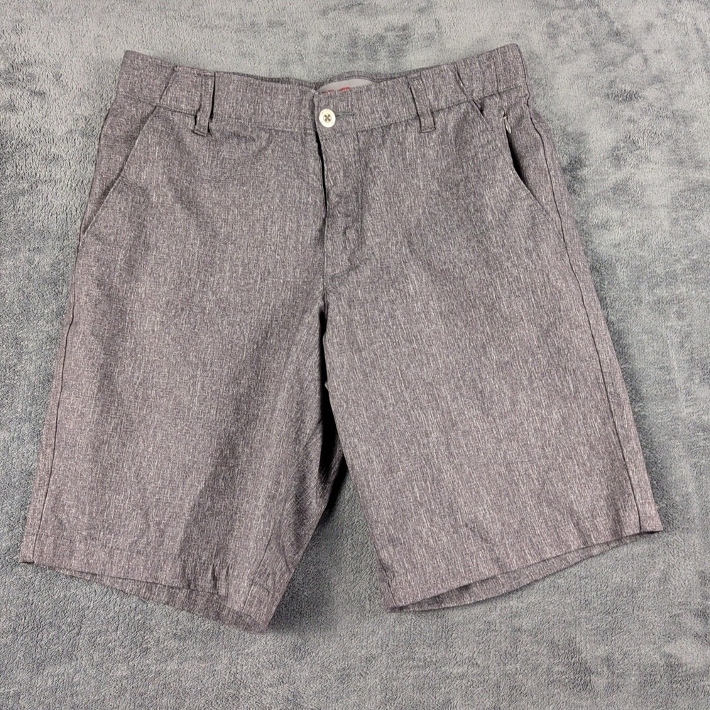 Swiss Tech Mens Rich Black Performance Shorts Size 32 Zip Pocket Golf Hiking